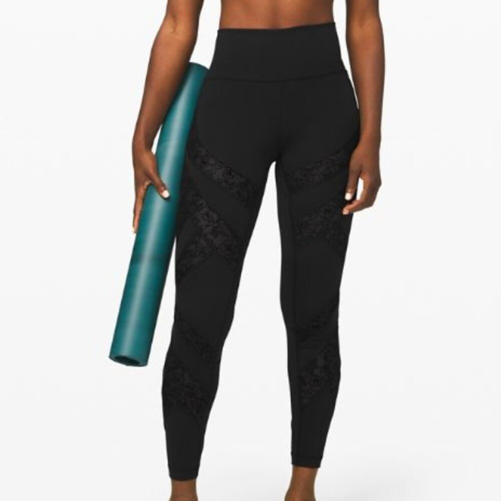Lululemon Athletica | Wunder Under Hi-Rise Tight 28" Flocked - Black